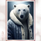 Kutup Lideri - Soğuk Zarafet Temalı Modern Ayı Posteri