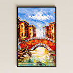 Köprü ve Gondol Temalı Tablo - UV Baskılı Akdeniz Manzarası