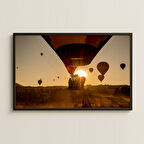 Gün Doğumu Altında Balonlar UV Baskılı Kapadokya Tablosu