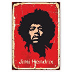 Jimi Hendrix Silüet Temalı Ahşap Retro Poster Tablo