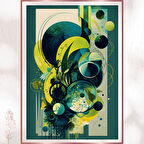 Soyut Doğa ve Evrensel Formlar Tablosu - Modern Yeşil Pleksi Dekor