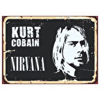 Kurt Cobain Nirvana Temalı Ahşap Retro Poster Tablo