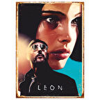 Léon The Professional Portre Temalı Ahşap Retro Poster Tablo