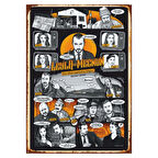 Leyla ile Mecnun Replikli Karakter Kolajı Ahşap Retro Poster Tablo