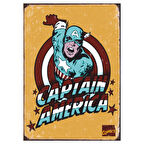 Captain America Marvel Çizgi Roman Temalı Ahşap Retro Poster Tablo
