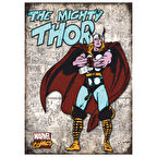 The Mighty Thor Marvel Temalı Ahşap Retro Çizgi Roman Poster Tablo