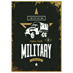 Military Vintage Truck Temalı Ahşap Retro Poster Tablo