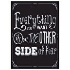 Motivasyon Sözlü Retro Ahşap Tablo - “Everything You Want...” Tasarımı