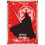 Darth Vader Temalı Star Wars Retro Ahşap Tablo - Galaktik İmparatorluk Tasarımı