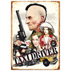 Taxi Driver Retro Ahşap Tablo - Travis Bickle ve Kült Film Temalı Tasarım