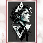 Üçgen Soyut Kadın Portresi - Modern Poster Tasarımı