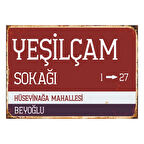 Yeşilçam Sokağı Retro Ahşap Tablo – İstanbul Tabela Tasarımıyla Nostaljik Sinema Ruhu