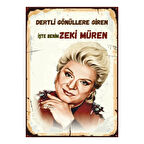 Zeki Müren Portreli Retro Ahşap Tablo – Dertli Gönüllere Giren Sanat Güneşi Tasarımı