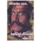 “Döverim Seni” Retro Ahşap Tablo – Yeşilçam Mizahi Delikanlı Replik Tasarımı