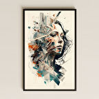 Soyut Kadın Portresi Şeffaf Pleksi Tablo