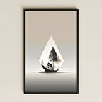 Minimal Doğa Temalı Şeffaf Pleksi Tablo