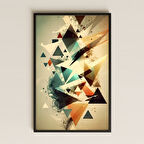 Soyut Geometrik Üçgenler Şeffaf Pleksi Tablo