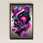 Mor Pembe Akışkan Kozmos Şeffaf Pleksi Tablo