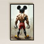 Kaslı Mickey Mouse Tasarımlı Şeffaf Pleksi Tablo