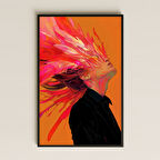 Renk Patlamalı Yüzsüz Portre Tasarımlı Şeffaf Pleksi Tablo