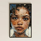 Doku Efektli Kolaj Afrika Portresi Şeffaf Pleksi Tablo