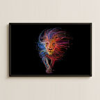 Renkli Aslan Dijital Sanat Pleksi Tablo