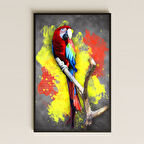 Renk Patlamalı Papağan Dijital Sanat Pleksi Tablo