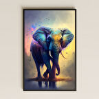 Renkli Soyut Fil Dijital Sanat Pleksi Tablo