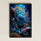 Renkli Mercan Resifi ve Tropik Balıklar Temalı Pleksi Tablo