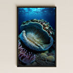 Desenli Dev Mercan ve Su Altı Dünyası Temalı Pleksi Tablo