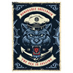 Retro Denizci Kurt Temalı Ahşap Poster | The Sea Is Calling