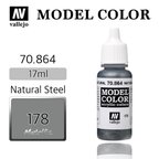 Vallejo 70864 18 ml. (178) Natural Steel-Metallic, Model Color Serisi Model Boyası