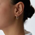 3 Renk Altın Dorika Halka Küpe