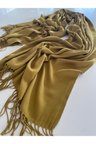 Hardal Kaşmir Yumuşak Dokulu Omuz Atkısı (Cashmere) Kışlık Kalın Şal