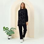 Beyza Taş Detaylı İkili Spor Eşofman Takımı - 70047 - Lacivert