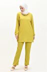 Candy Kolye Detaylı Tunik Pantolon İkili Takım - 71136 - Yağ Yeşili