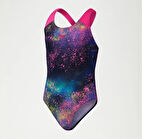Speedo Digital Allover Splashback Kız Çocuk Yüzücü Mayosu