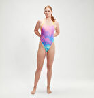 Speedo Allover Digital Tie Back Kadın Mayo