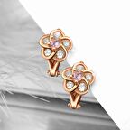 Gümüş Rüzgar Gülü Model Rose Renkli Taşlı Çocuk Küpe