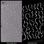 3D Reflektif efekt nail art sticker  model - 19 (55881-19)