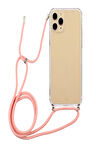 Apple iphone 11 PRO MAX (6.5 inç) Şeffaf Boyun Askılı İpli Kordonlu Sert Şeffaf Silikon Kılıf