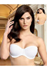 Kadın Destekli Push-up Sırtı Şeffaf Straplez Sütyen