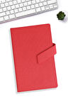 Çizgili Kırmızı Mıknatıslı Defter