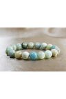 Unisex Mavi Amazonit Doğal Taş Bileklik / 10 mm