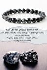 Karlı Obsidyen Doğaltaş Bileklik 8 Mm ( Taş Hediyeli )(negatif Duygu, His Ve Enerjiye Karşı Kalkan )