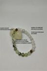 Sertifikalı 8 Mm Ay Taşı ,prehnit, Hematit Doğaltaş Bileklik