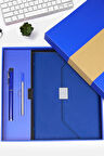 Mavi Kutulu Defter Kalem Seti