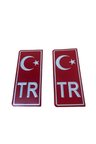 TR KIRMIZI PLAKA STICKER (2 ADET)