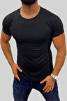 Düz Renk Sade Erkek Tişört Basic Dar Kesim Slimfit