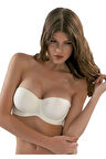 Kadın Beyaz Destekli Straplez Askısız Kullanılabilen Silikon Şeritli Sütyen 7030